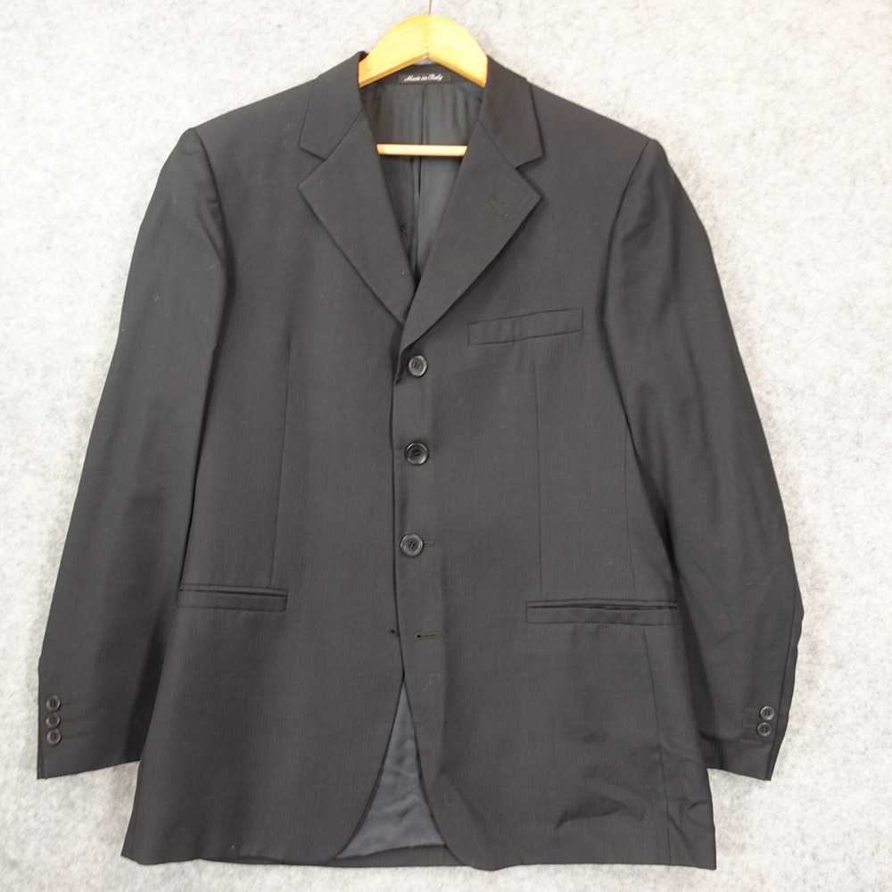 Versace Blazer Mens 40 Small Black‎ Tailored Suit Luxe ITALY Classic V2 Tweed